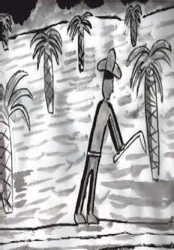 Dibujo de un liniero trabajando